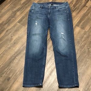 Lane Bryant Jeans Straight Leg SZ 16 Distressed Blue Denim